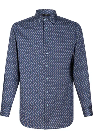 Etro Skjorte, Herre, Flerfarvet, L, Bomuld, Paisley Print Casual Langærmet Skjorte
