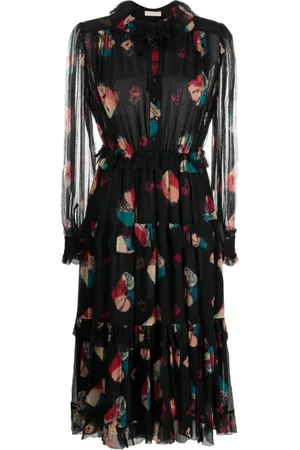 ULLA JOHNSON Kjole, Dame, Hvid, XL, Elegant Hvid Silke Midi Kjole