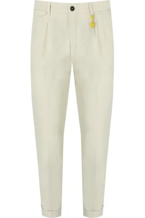 Manuel Ritz Bukser, Herre, Hvid, L, Bomuld, Creme Skinny Bukser med Lynlås Lukning