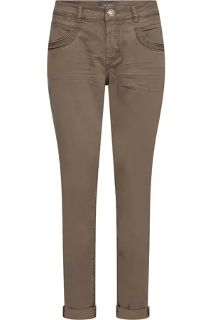 Mos Mosh Jeans, Dame, Brun, W30, Bomuld, Broderede skatbukser Pine Bark