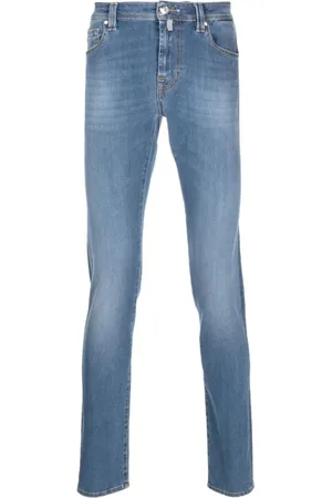 sartoria tramarossa Jeans, Herre, Blå, W36, Bomuld, Blå Straight Jeans Casual Stil