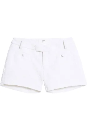 Ami Shorts, Dame, Hvid, 2XS, Uld, Casual Wool Mini Shorts i Hvid