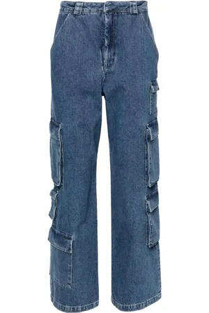 Axel Arigato Jeans, Dame, Blå, W29, Bomuld, Blå Cargo Straight Jeans