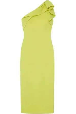 Roland Mouret Kjole, Dame, Gul, XS, Uld, Gul Asymmetrisk Halskjole