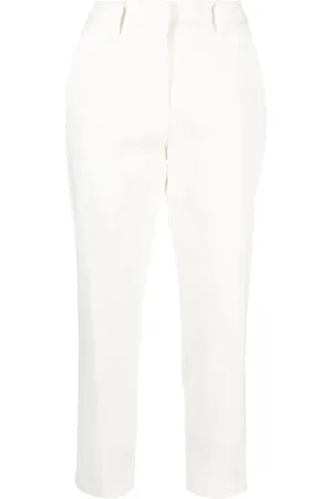 ELEVENTY Bukser, Dame, Hvid, M, Bomuld, Hvide Casual Bukser New York Stil