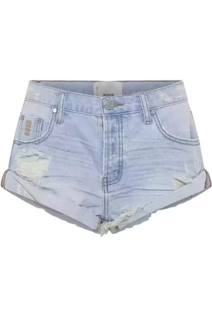 ONE TEASPOON Shorts, Dame, Blå, W29, Denim, Lavtaljede denim shorts med opsmøgede manchetter