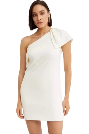 Roland Mouret Kjole, Dame, Hvid, S, Uld, Hvid Asymmetrisk Mini Kjole