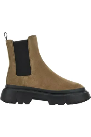 Hogan Sko, Dame, Brun, 37 1/2 EU, Brun Ruskind Slip-On Ankelstøvler