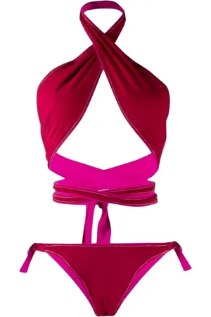 Reina Olga Badetøj, Dame, Rød, L, Bordeaux Halter Bikini Sæt