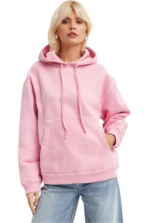 Nanushka Sweathshirts & Hoodies, Dame, Lyserød, M, Bomuld, Rosa hættetrøje med broderet logo