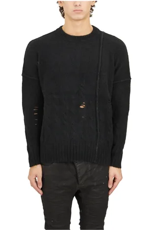 ISABEL BENENATO Strik, Herre, Sort, L, Yak Oversize Sweater