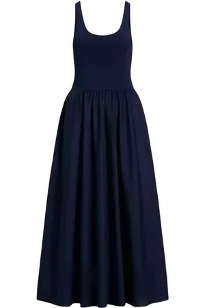 Ralph Lauren Kjole, Dame, Blå, XS, Navy Blå Midi Kjole