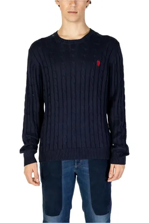U.S. Polo Assn. Strik, Herre, Blå, 2XL, Bomuld, Herre Strikvarer Kollektion til Efterår/Vinter