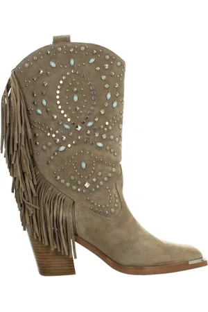 Alma en Pena Sko, Dame, Brun, 37 EU, Tyl, Western Style Cowboy Støvler