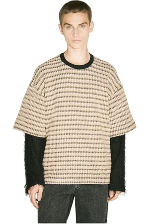 SONG FOR THE MUTE Strik, Herre, , S, Polyester, Fuzzy Sleeve Double-Layered Sweater