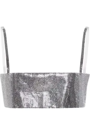 Nué Notes Top, Dame, Grå, S, Uld, Krystalbesat metallisk tanktop