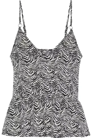 ONE TEASPOON Top, Dame, Flerfarvet, S, Polyester, Zebra Print Stropløs Tank Top