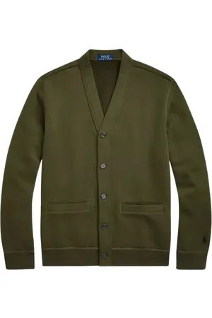 Ralph Lauren Strik, Herre, Grøn, XL, Bomuld, Polar Cardigan Khaki