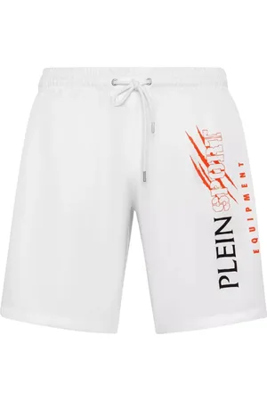 Philipp Plein Badetøj, Herre, Hvid, M, Polyester, Hvide Badebukser Scratch Model