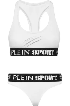 Philipp Plein Undertøj, Dame, Hvid, S, Bomuld, Hvidt lingeri sæt med logo
