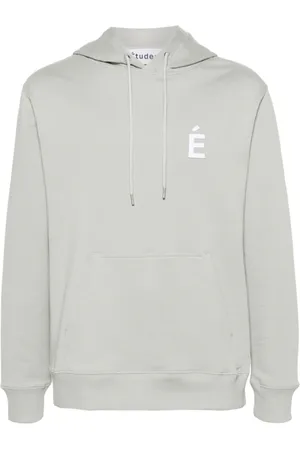 Etudes Sweathshirts & Hoodies, Herre, Grå, L, Bomuld, Bomuld Logo Patch Hættetrøje