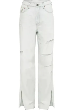ONE TEASPOON Jeans, Dame, Hvid, W28, Bomuld, Hvide Distressed Jeans