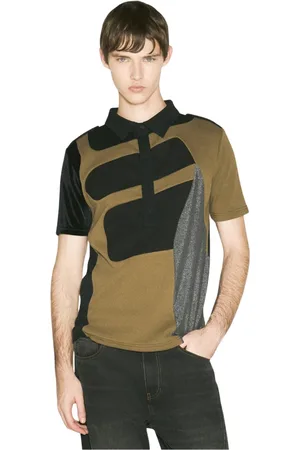 Kennel & Schmenger Top, Herre, Grøn, S, Patchwork Polo Shirt