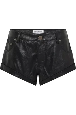 ONE TEASPOON Shorts, Dame, Sort, W30, Læder, Sort lædershorts