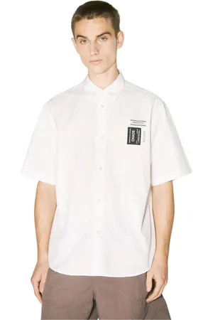 UNDERCOVER Skjorte, Herre, Hvid, XL, Bomuld, Logo Patch Bomuld Skjorte