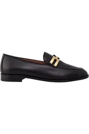 Aquazzura Sko, Dame, Sort, 37 EU, Uld, Sorte Brandi Loafers med Guld Detalje