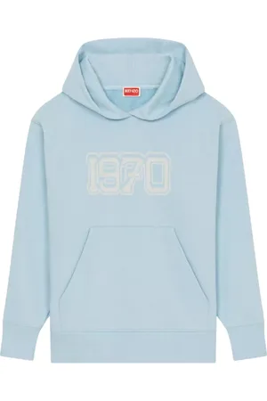 Kenzo Sweathshirts & Hoodies, Dame, Blå, L, Bomuld, Blå hættetrøje med tigerlogo