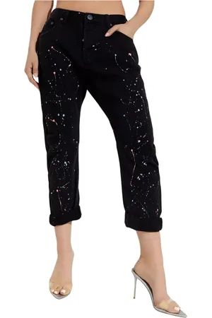 ONE TEASPOON Jeans, Dame, Sort, W24, Bomuld, Sorte lave rise Saints Limited Edition Jeans
