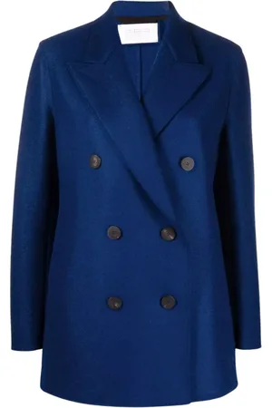 Harris Wharf London Jakke, Dame, Blå, L, Uld, Oversized Dobbeltradet Blazer