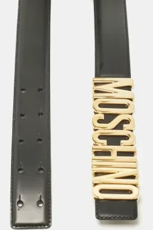 Moschino Pre-owned, Dame, Sort, ONE SIZE, Tyl, Pre-owned Laeder baelter