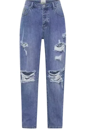 ONE TEASPOON Jeans, Dame, Blå, W26, Bomuld, Blå Distressed Jeans