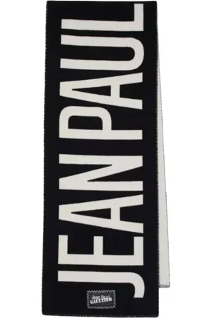Jean Paul Gaultier Tilbehør, Dame, Sort, ONE SIZE, Uld, Sort og hvid oversized tørklæde
