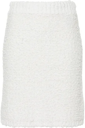 Joseph Nederdel, Dame, Hvid, XS, Bomuld, Hvid Strikket Tekstureret Casual Nederdel
