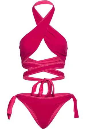 Reina Olga Badetøj, Dame, Lyserød, L, Uld, Halter Bikini Sæt i Fuchsia