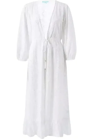 Melissa Odabash Badetøj, Dame, Hvid, M, Bomuld, Hvid Strandkjole Avery Maxi