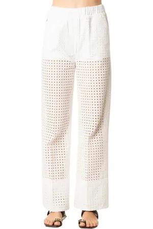 JIJIL Bukser, Dame, Hvid, M, Bomuld, Hvid Bomuld Culottes med Elastisk Talje