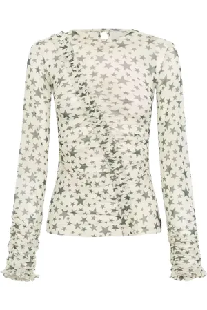 ONE TEASPOON Bluser & Skjorter, Dame, Flerfarvet, XS, Polyester, Stjerne Fest Mesh Ruffle Top