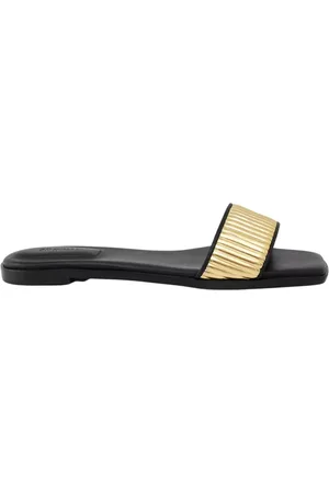 Simkhai Sko, Dame, Gul, 36 EU, Uld, Sorte sandaler med guldpåsyning