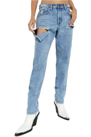 ONE TEASPOON Jeans, Dame, Blå, W28, Bomuld, Blå Mid Waist Ballon Jeans