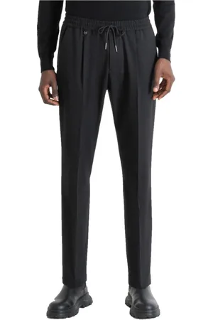 Antony Morato Bukser, Herre, Sort, W38, Polyester, Elegant Sorte Bukser med Lige Ben