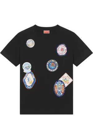 Kenzo Top, Dame, Sort, L, Bomuld, Sort bomulds T-shirt Rejsestil