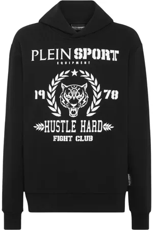 Philipp Plein Sweathshirts & Hoodies, Herre, Sort, 2XL, Bomuld, Sort hættetrøje med grafisk design
