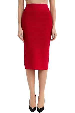 Hervé Léger Nederdel, Dame, Rød, S, Pencil Skirts
