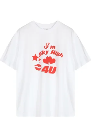 Sky High Farm Top, Herre, Hvid, M, Bomuld, Høj 4 U Strik T-shirt