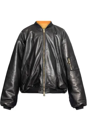 Vetements Jakke, Herre, Sort, S, Læder, Læderjakke type bomber