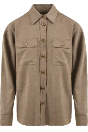 DRUMOHR Bluser & Skjorter, Dame, Brun, XS, Uld, Brun Skjorte Lj619Cct 545 Model